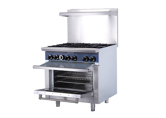 14.6 Gkw Restaurant Kitchen Equipment 36-Inch 6-Open Burner With Oven